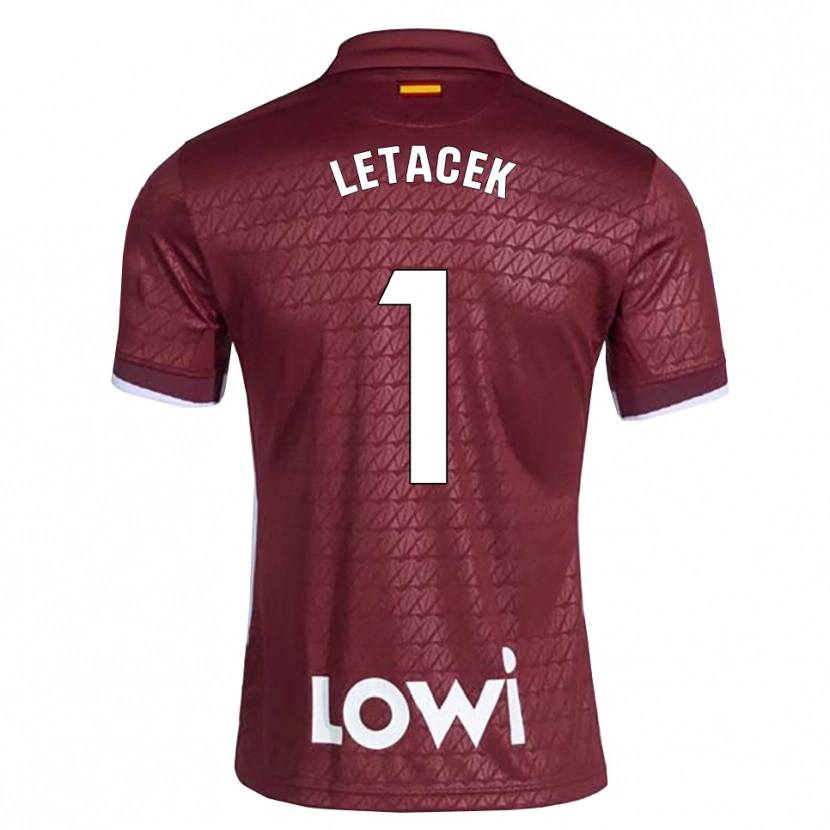 Danxen Femme Maillot Jiri Letacek #1 Rouge Foncé Blanc Tenues Extérieur 2026/27 T-Shirt