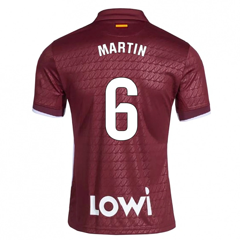 Danxen Femme Maillot Mario Martín #6 Rouge Foncé Blanc Tenues Extérieur 2026/27 T-Shirt