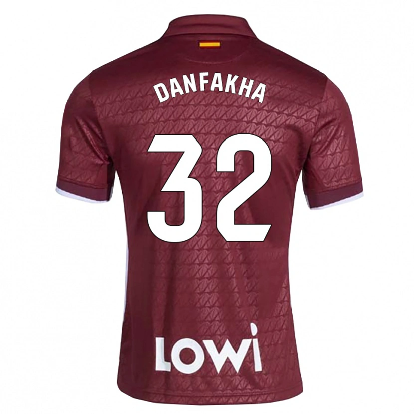 Danxen Femme Maillot Ibrahima Danfakha #32 Rouge Foncé Blanc Tenues Extérieur 2026/27 T-Shirt