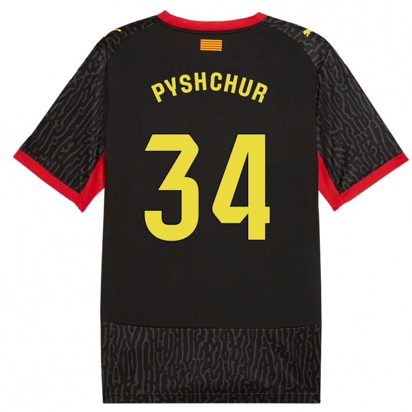 Danxen Femme Maillot Oleksandr Pyshchur #34 Noir Jaune Rouge Tenues Extérieur 2026/27 T-Shirt