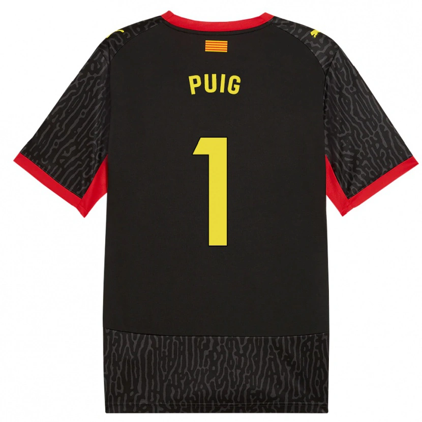 Danxen Femme Maillot Sergi Puig #1 Noir Jaune Rouge Tenues Extérieur 2026/27 T-Shirt