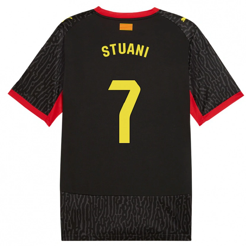 Danxen Femme Maillot Cristhian Stuani #7 Noir Jaune Rouge Tenues Extérieur 2026/27 T-Shirt