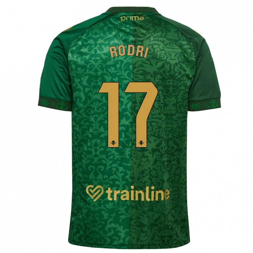 Danxen Femme Maillot Rodri Sanchez #17 Vert Forêt Doré Foncé Tenues Extérieur 2026/27 T-Shirt