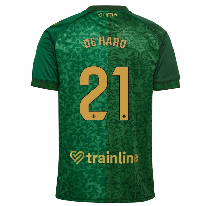 Danxen Femme Maillot Alberto De Haro #21 Vert Forêt Doré Foncé Tenues Extérieur 2026/27 T-Shirt