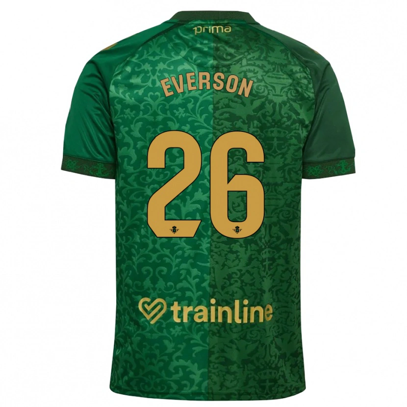 Danxen Femme Maillot Everson Luis Santana Dos Santos #26 Vert Forêt Doré Foncé Tenues Extérieur 2026/27 T-Shirt