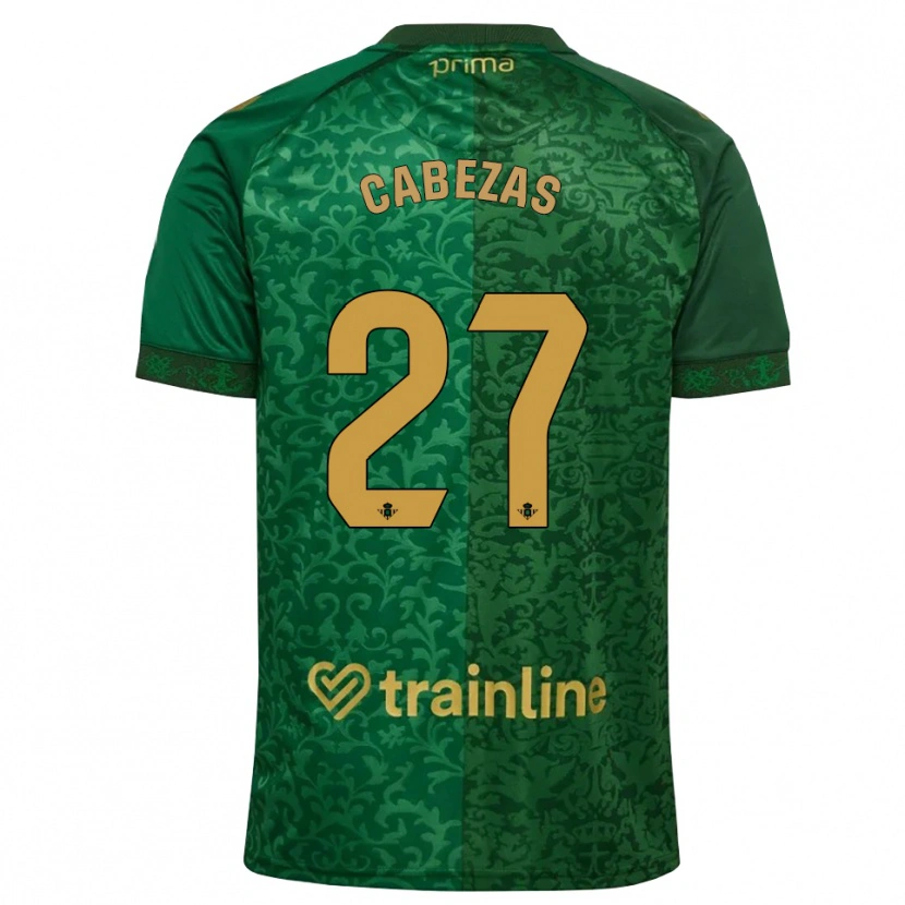 Danxen Femme Maillot Ángela Cabezas #27 Vert Forêt Doré Foncé Tenues Extérieur 2026/27 T-Shirt