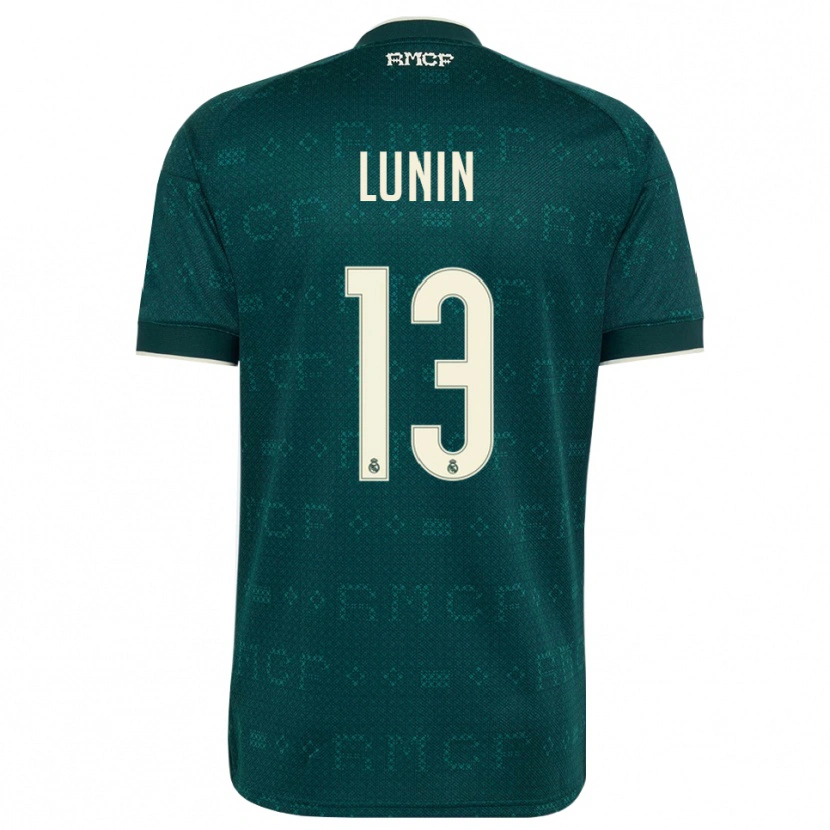 Danxen Femme Maillot Andriy Lunin #13 Gris Ardoise Foncé Blanc Tenues Extérieur 2026/27 T-Shirt