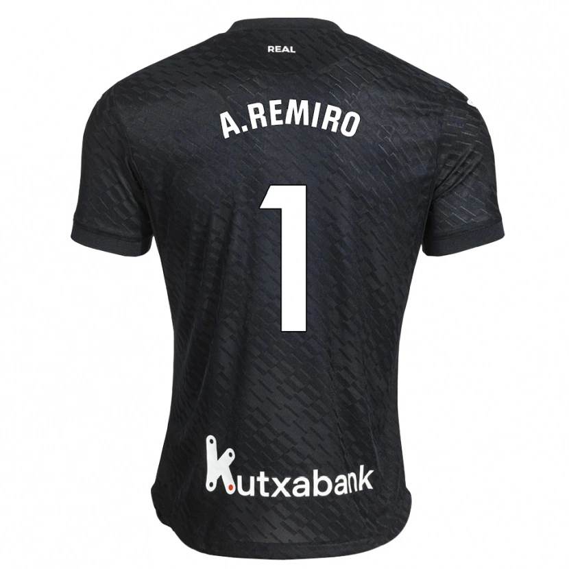 Danxen Femme Maillot Álex Remiro #1 Noir Blanc Tenues Extérieur 2026/27 T-Shirt