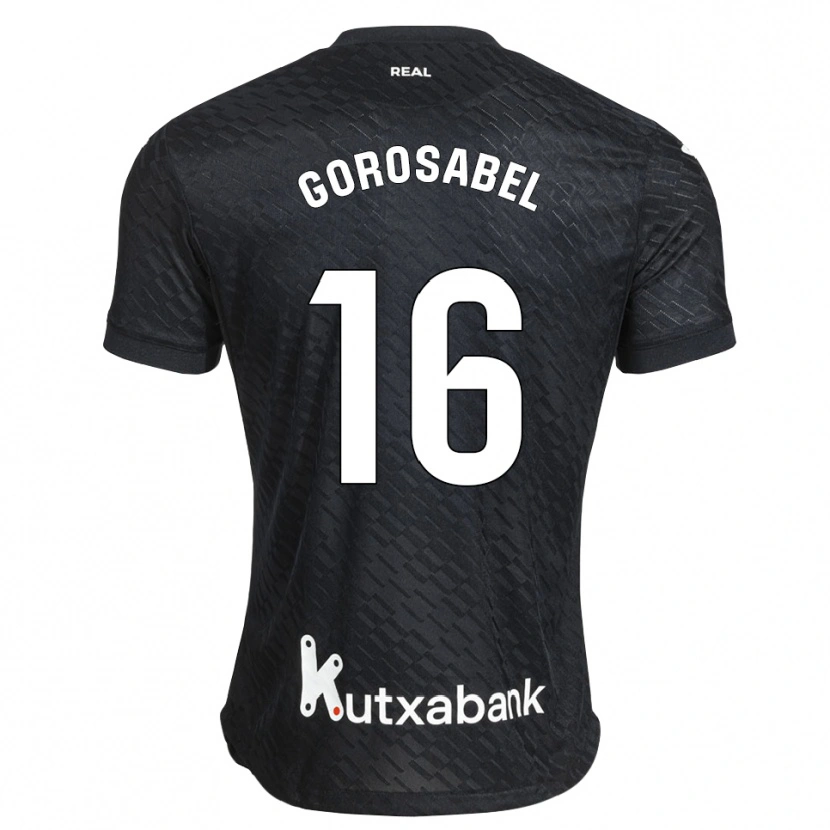 Danxen Femme Maillot Gorka Gorosabel #16 Noir Blanc Tenues Extérieur 2026/27 T-Shirt