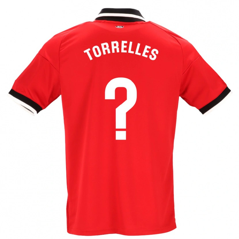 Danxen Femme Maillot Genís Torrelles #0 Noir Blanc Rouge Tenues Extérieur 2026/27 T-Shirt