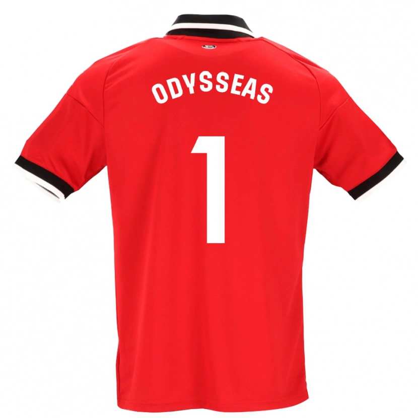 Danxen Femme Maillot Odysseas Vlachodimos #1 Noir Blanc Rouge Tenues Extérieur 2026/27 T-Shirt