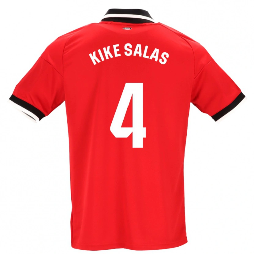 Danxen Femme Maillot Kike Salas #4 Noir Blanc Rouge Tenues Extérieur 2026/27 T-Shirt
