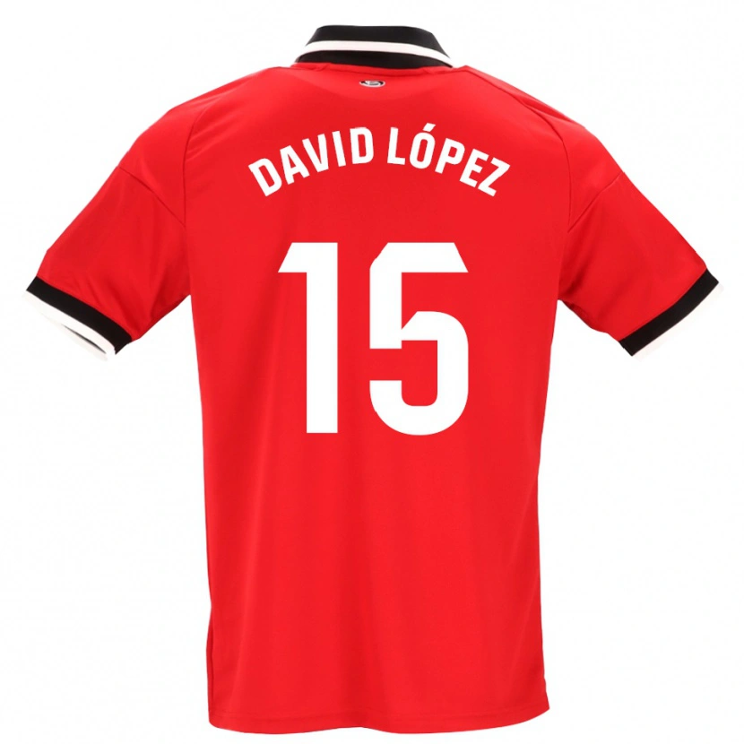 Danxen Femme Maillot David López #15 Noir Blanc Rouge Tenues Extérieur 2026/27 T-Shirt