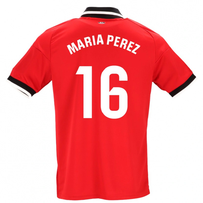 Danxen Femme Maillot María Pérez Rabaza #16 Noir Blanc Rouge Tenues Extérieur 2026/27 T-Shirt