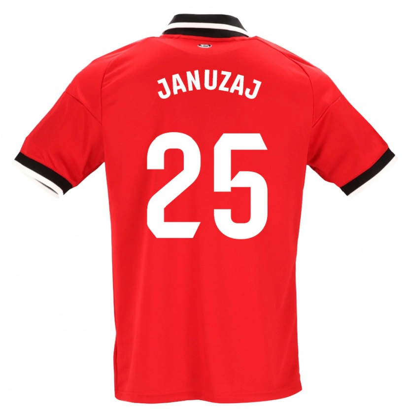 Danxen Femme Maillot Adnan Januzaj #25 Noir Blanc Rouge Tenues Extérieur 2026/27 T-Shirt