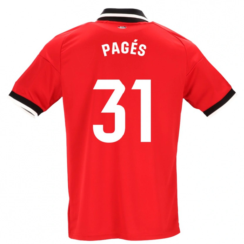 Danxen Femme Maillot Lukas Pagés #31 Noir Blanc Rouge Tenues Extérieur 2026/27 T-Shirt