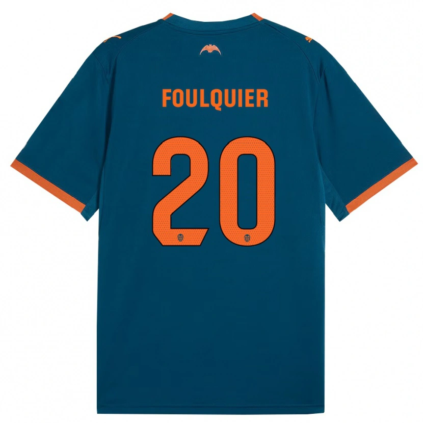 Danxen Femme Maillot Dimitri Foulquier #20 Bleu Acier Orange Tenues Extérieur 2026/27 T-Shirt