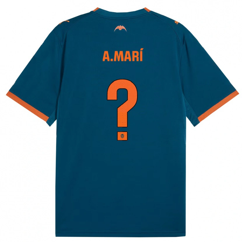 Danxen Femme Maillot Alberto Marí #0 Bleu Acier Orange Tenues Extérieur 2026/27 T-Shirt