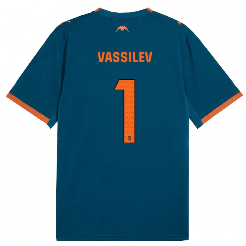 Danxen Femme Maillot David Vassilev #1 Bleu Acier Orange Tenues Extérieur 2026/27 T-Shirt