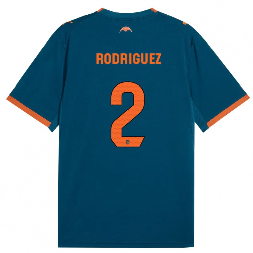 Danxen Femme Maillot Guido Rodríguez #2 Bleu Acier Orange Tenues Extérieur 2026/27 T-Shirt