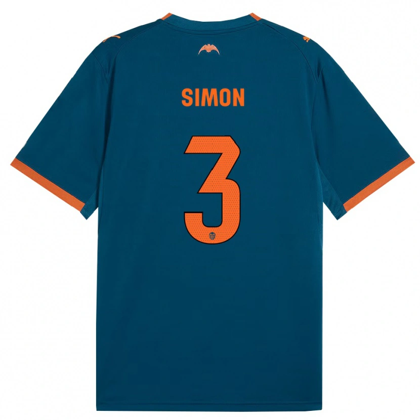 Danxen Femme Maillot Bénédicte Simon #3 Bleu Acier Orange Tenues Extérieur 2026/27 T-Shirt
