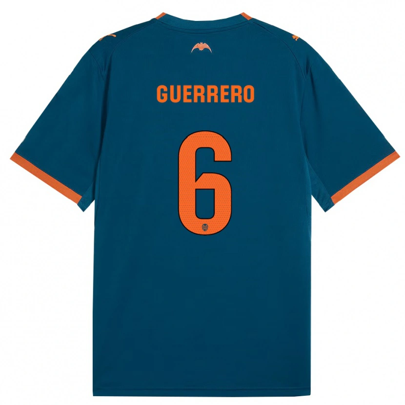 Danxen Femme Maillot Paula Guerrero #6 Bleu Acier Orange Tenues Extérieur 2026/27 T-Shirt