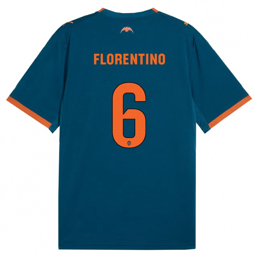 Danxen Femme Maillot Claudia Florentino #6 Bleu Acier Orange Tenues Extérieur 2026/27 T-Shirt