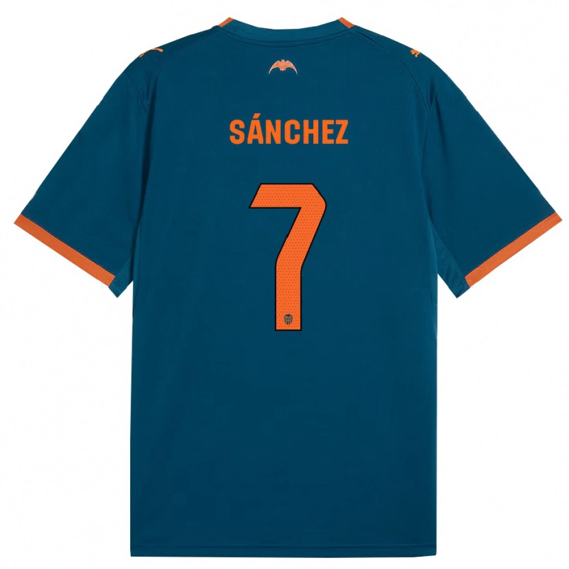 Danxen Femme Maillot Dani Sánchez #7 Bleu Acier Orange Tenues Extérieur 2026/27 T-Shirt