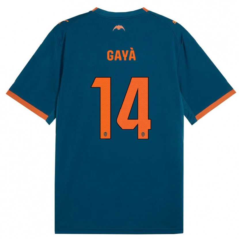 Danxen Femme Maillot José Gayà #14 Bleu Acier Orange Tenues Extérieur 2026/27 T-Shirt