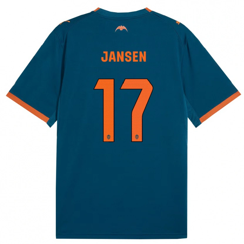 Danxen Femme Maillot Ellen Jansen #17 Bleu Acier Orange Tenues Extérieur 2026/27 T-Shirt