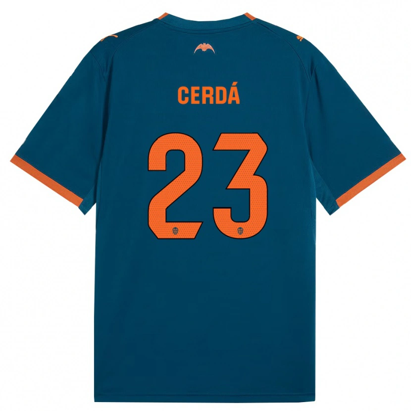 Danxen Femme Maillot Alex Cerdá #23 Bleu Acier Orange Tenues Extérieur 2026/27 T-Shirt