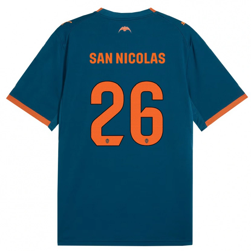 Danxen Femme Maillot Olga San Nicolas #26 Bleu Acier Orange Tenues Extérieur 2026/27 T-Shirt