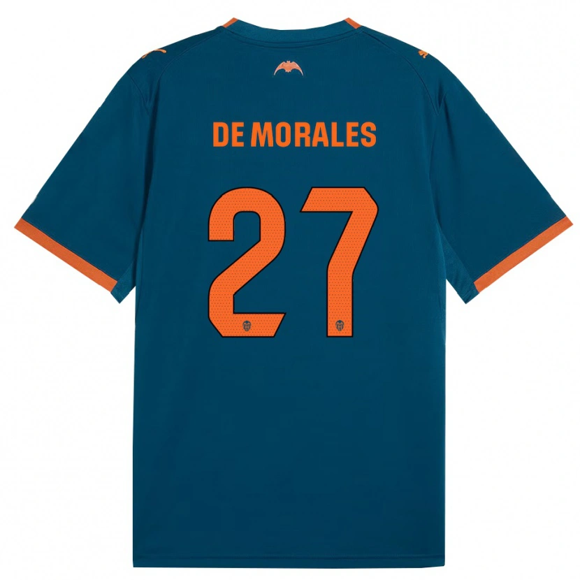 Danxen Femme Maillot Rubén Muñoz De Morales #27 Bleu Acier Orange Tenues Extérieur 2026/27 T-Shirt