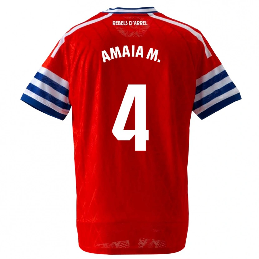 Danxen Femme Maillot Amaia Martínez De La Peña #4 Bleu Royal Rouge Tenues Extérieur 2026/27 T-Shirt