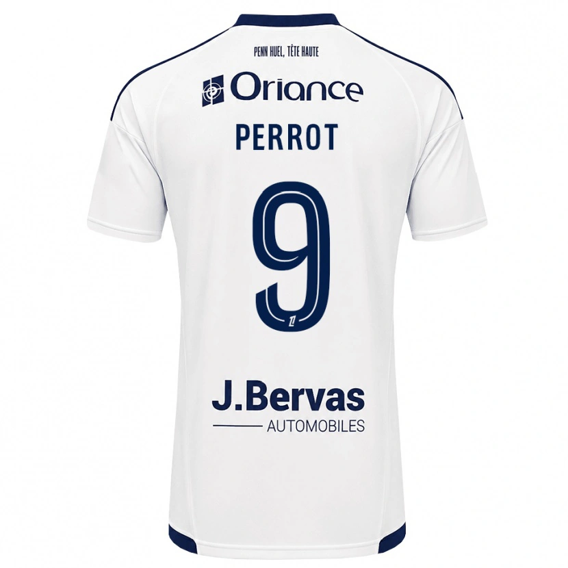 Danxen Femme Maillot Maël Perrot #9 Bleu Marine Blanc Tenues Extérieur 2026/27 T-Shirt