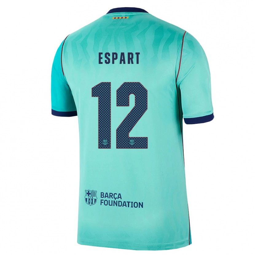 Danxen Femme Maillot Xavi Espart #12 Aqua Turquoise Foncée Bleu Royal Troisieme 2026/27 T-Shirt