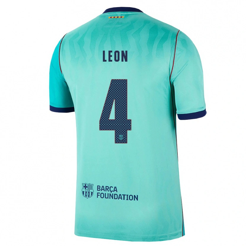 Danxen Femme Maillot Maria Pilar Leon #4 Aqua Turquoise Foncée Bleu Royal Troisieme 2026/27 T-Shirt