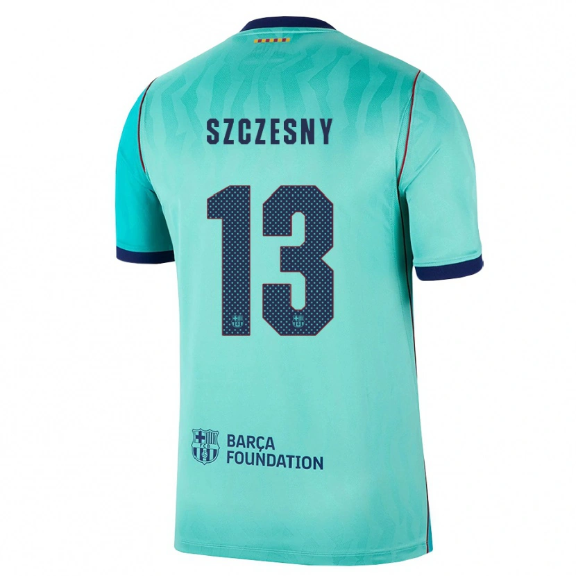 Danxen Femme Maillot Wojciech Szczesny #13 Aqua Turquoise Foncée Bleu Royal Troisieme 2026/27 T-Shirt