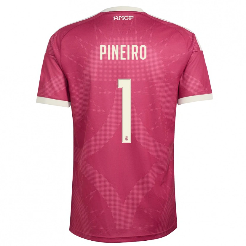 Danxen Femme Maillot Diego Pineiro #1 Rouge Violet Pâle Blanc Troisieme 2026/27 T-Shirt
