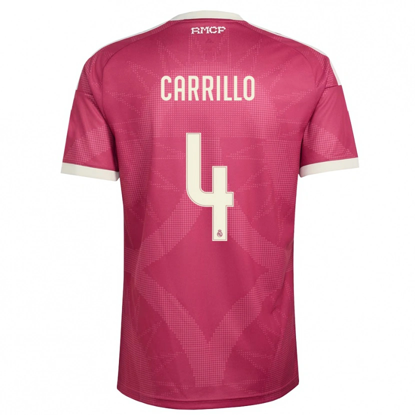 Danxen Femme Maillot Alvaro Carrillo #4 Rouge Violet Pâle Blanc Troisieme 2026/27 T-Shirt