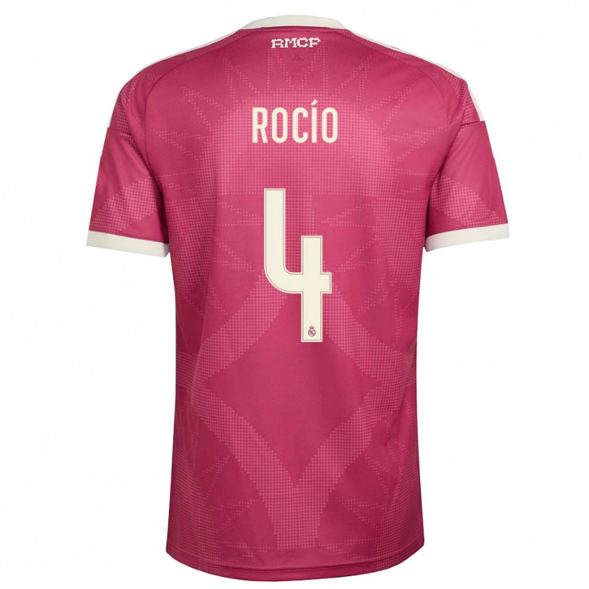 Danxen Femme Maillot Rocío Gálvez #4 Rouge Violet Pâle Blanc Troisieme 2026/27 T-Shirt