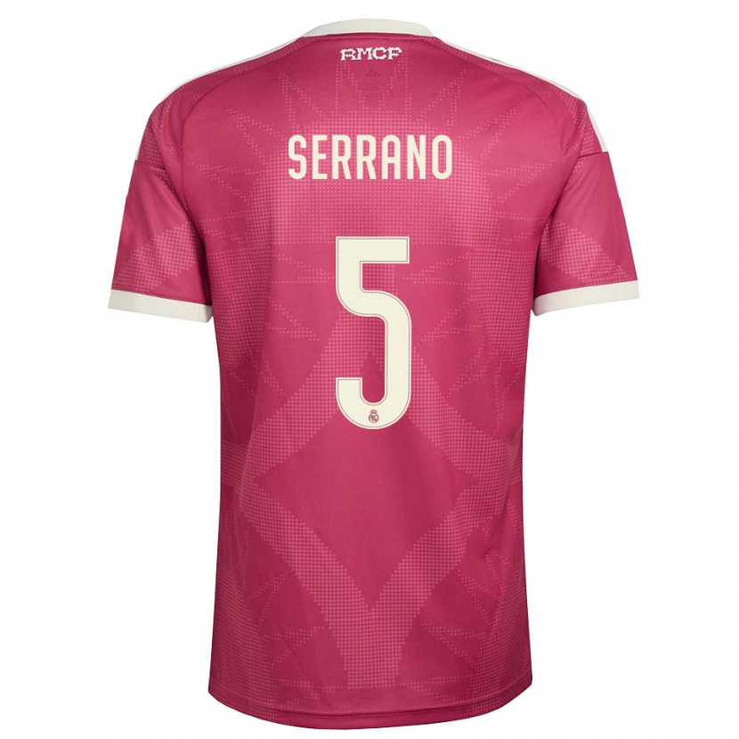 Danxen Femme Maillot Manu Serrano #5 Rouge Violet Pâle Blanc Troisieme 2026/27 T-Shirt
