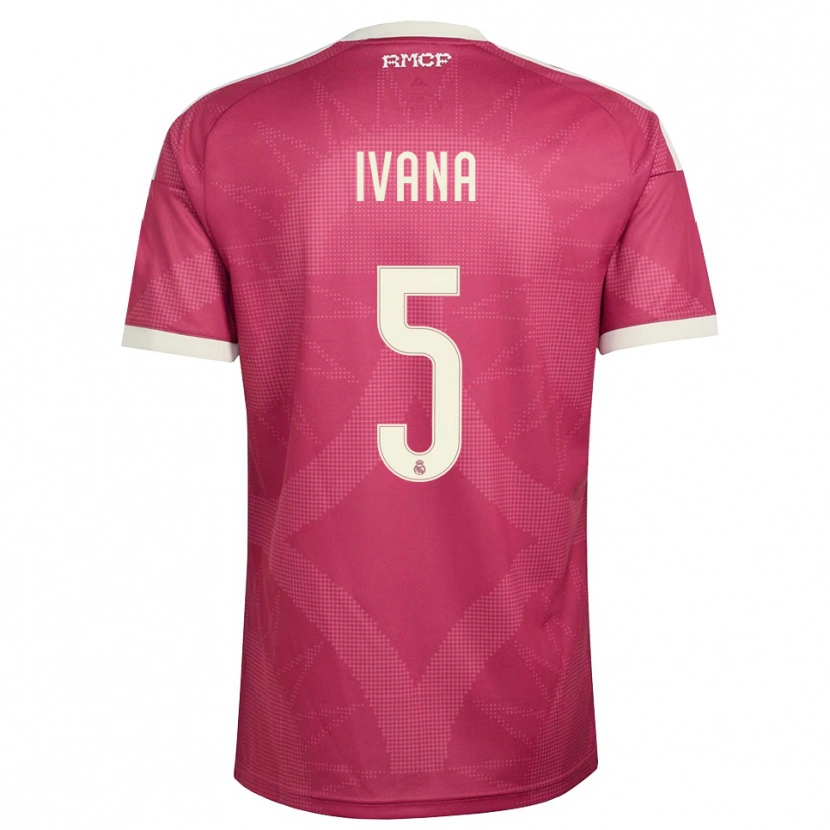 Danxen Femme Maillot Ivana Andres #5 Rouge Violet Pâle Blanc Troisieme 2026/27 T-Shirt