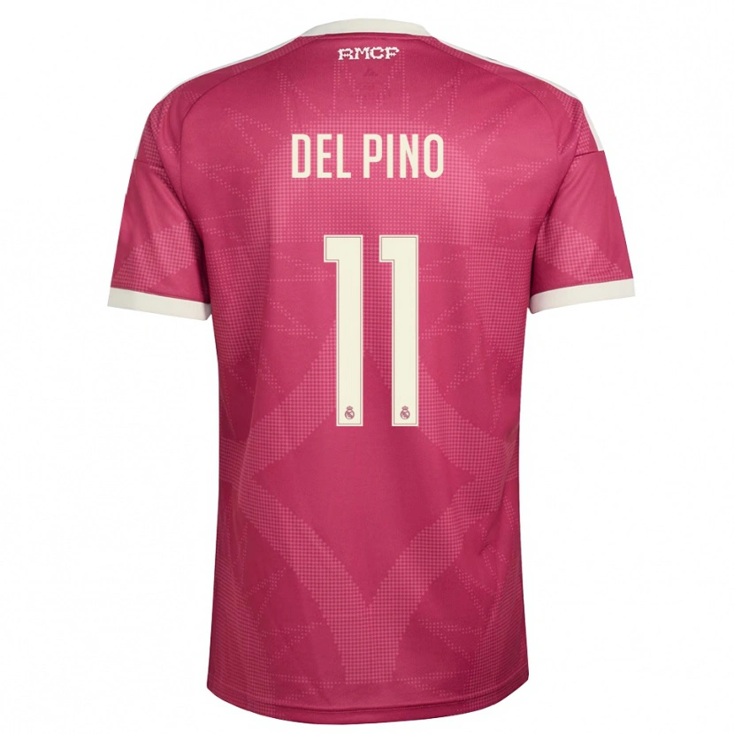 Danxen Femme Maillot Santiago Del Pino #11 Rouge Violet Pâle Blanc Troisieme 2026/27 T-Shirt