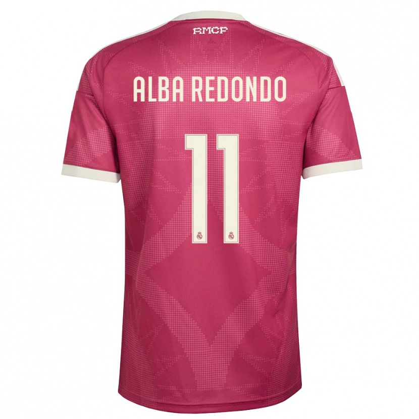 Danxen Femme Maillot Alba Redondo #11 Rouge Violet Pâle Blanc Troisieme 2026/27 T-Shirt