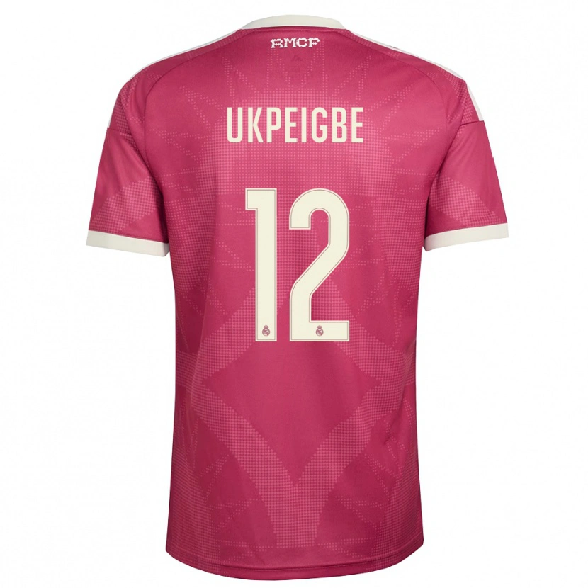 Danxen Femme Maillot Melvin Ukpeigbe #12 Rouge Violet Pâle Blanc Troisieme 2026/27 T-Shirt