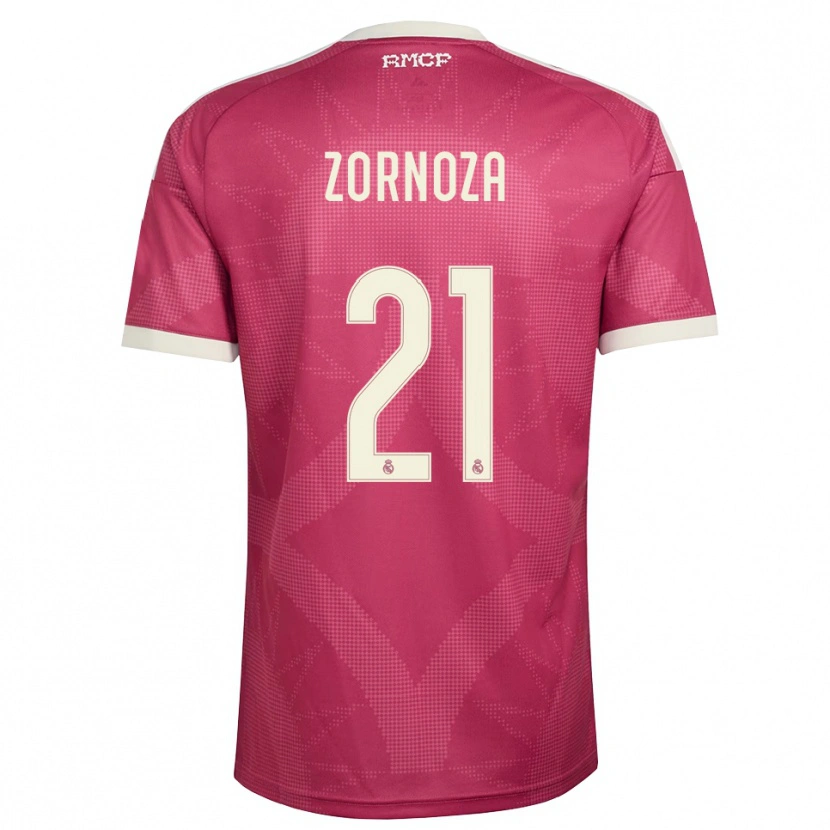 Danxen Femme Maillot Claudia Zornoza #21 Rouge Violet Pâle Blanc Troisieme 2026/27 T-Shirt
