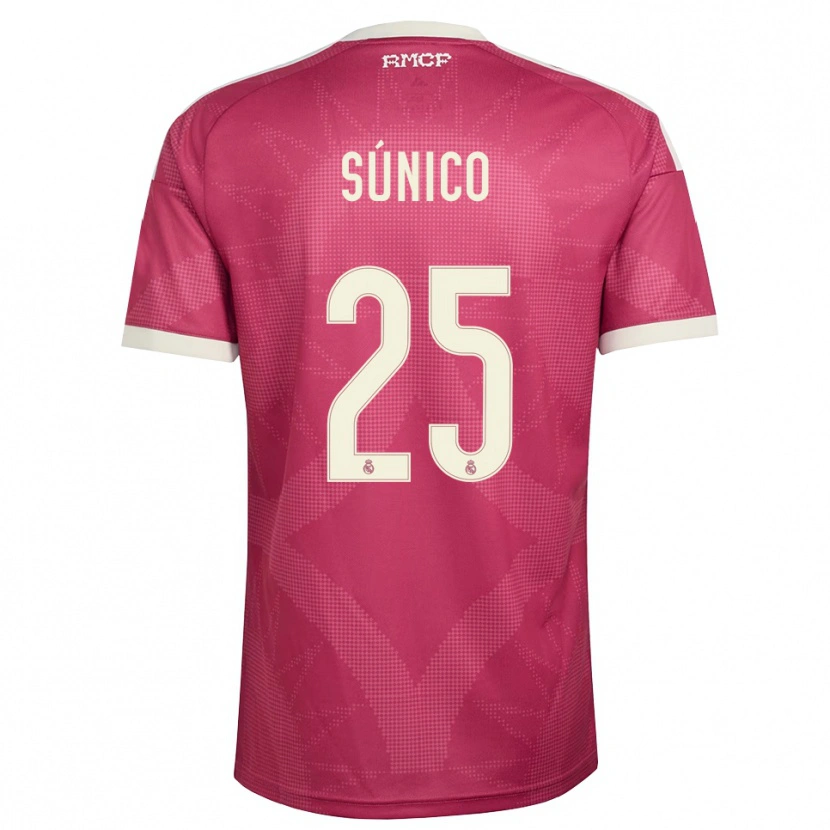 Danxen Femme Maillot Guille Súnico #25 Rouge Violet Pâle Blanc Troisieme 2026/27 T-Shirt