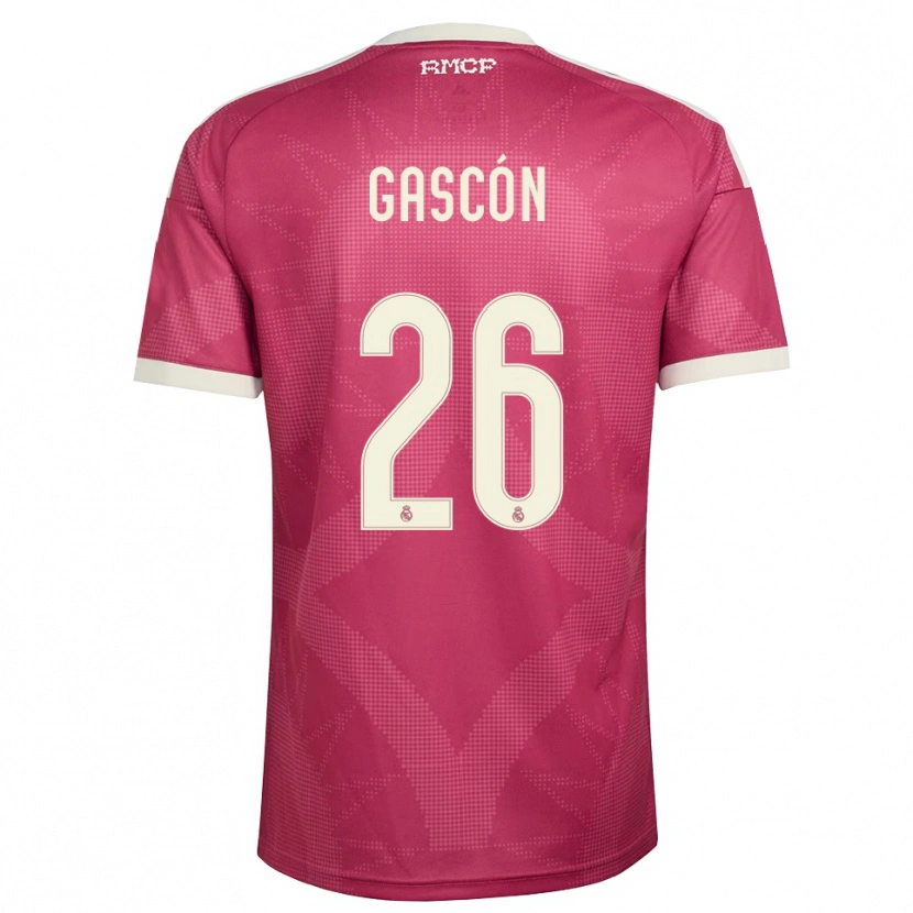 Danxen Femme Maillot Ignacio Gascón #26 Rouge Violet Pâle Blanc Troisieme 2026/27 T-Shirt