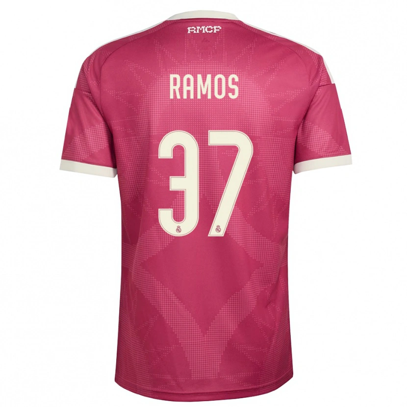 Danxen Femme Maillot Yeremaiah Ramos #37 Rouge Violet Pâle Blanc Troisieme 2026/27 T-Shirt